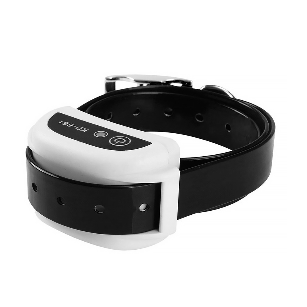 side view of wireless receiver collar with adjustable strap for all dog sizes